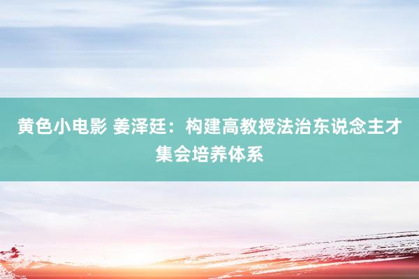 黄色小电影 姜泽廷：构建高教授法治东说念主才集会培养体系
