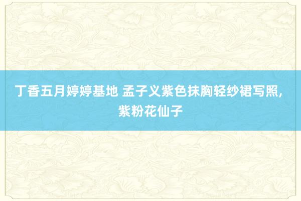 丁香五月婷婷基地 孟子义紫色抹胸轻纱裙写照, 紫粉花仙子