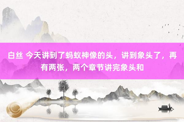 白丝 今天讲到了蚂蚁神像的头，讲到象头了，再有两张，两个章节讲完象头和