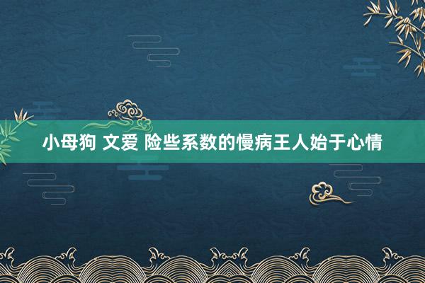 小母狗 文爱 险些系数的慢病王人始于心情